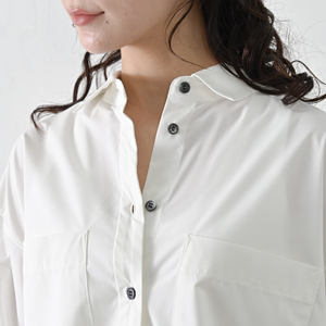 【THE INDUSTRY WORKS】 裾ドロストタイプライターシャツ（オフ）・1着　TIW-W035（74-27-WH） レディース カジュアルシャツ