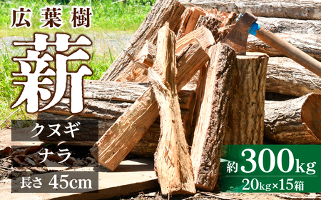 薪 ナラ&クヌギ 約300kg（約20kg×15箱）| 乾燥薪 楢 椚 栃木県 茂木町