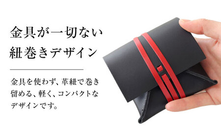 たて巻きウォレット urushiブラック 財布 二つ折り メンズ レディース 本革 コンパクト 大阪府高槻市/KAKURA[AOBI024]