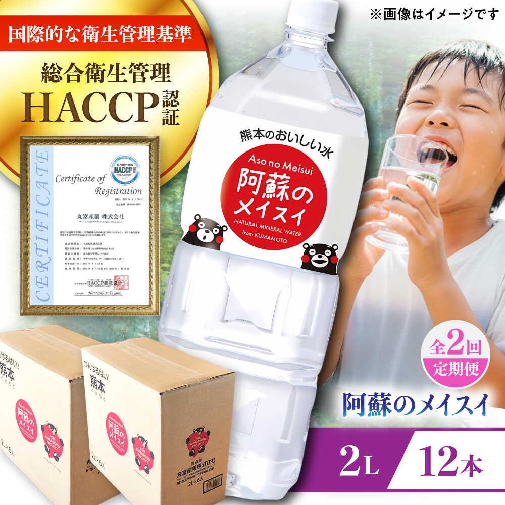 【ふるさと納税】【全2回定期便】 阿蘇のメイスイ 2L 計12本(6本×2ケース) 天然水 水 ミネラルウォーター 備蓄 熊本 菊陽町【丸富産業株式会社】[BHDG027]