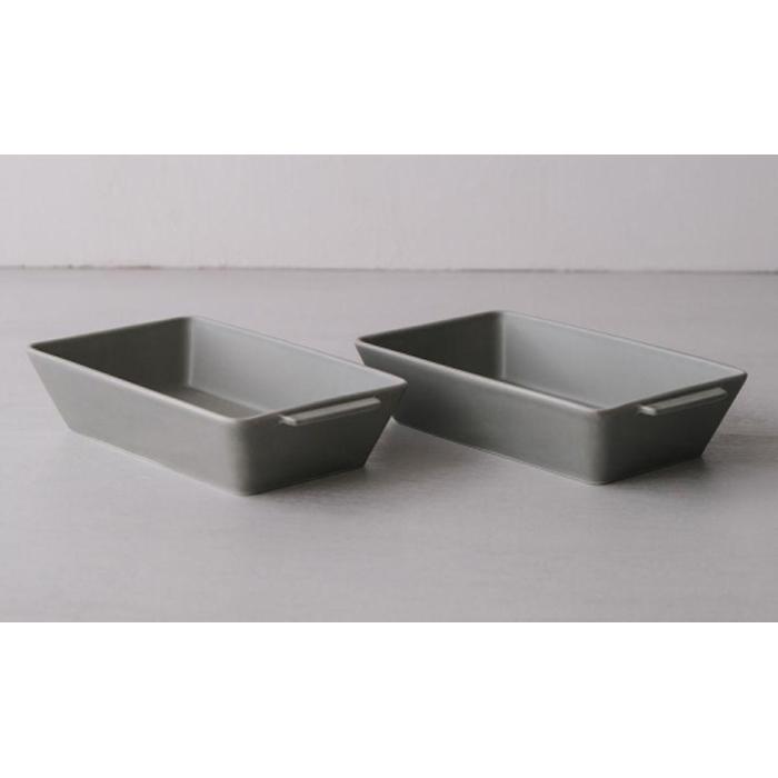 【波佐見焼】２３.５×１２.５×５cmオーブン耐熱鉢２個組　GR・L【西海陶器】 ２ 17450
