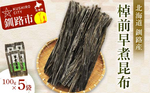 【北海道釧路加工】 棹前早煮昆布 100g×5袋セット ふるさと納税 昆布 _F4F-8611