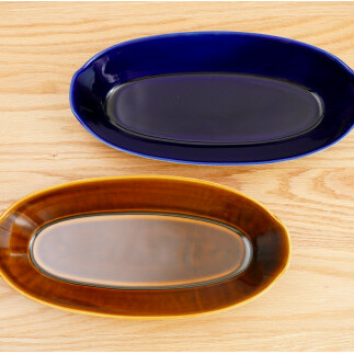 有田焼 オリジナル楕円鉢ペアセット【藍土】 A25-341_イメージ4