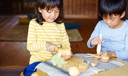 おもちゃ ちいさなままごとセット 知育 プレゼント ギフト 受注生産品 山のくじら舎 受注生産品 名入れ可能 木のおもちゃ