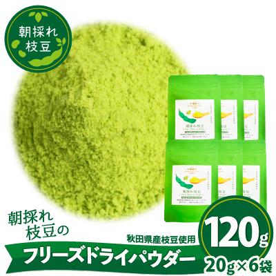 ふるさと納税 大館市 朝採れ枝豆のフリーズドライパウダー120g(20g×6袋)
