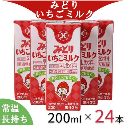 ふるさと納税 杵築市 LLみどり いちごミルク 飲みきりサイズ 200ml×24本