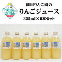 【ふるさと納税】りんご ジュース 335ml × 6本 セット ストレート 果汁 100％ 〈 品種 : サンふじ / 王林 〉［ リンゴ 林檎 米崎りんご 飲み物 飲料 ドリンク フルーツ 果物 旬 瓶 人気 おすすめ お中元 お歳暮 手土産 ギフト プレゼント 岩手 陸前高田 岡田りんご園 ］