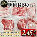 【ふるさと納税】【訳あり】鹿屋産豚 BBQセット 計2.45kg [厚切りロース500g・肩ロース400g・モモスライス500g・スペアリブ1kg]国産 鹿児島県産 豚 豚肉 BBQ バーベキュー ロース 肩ロース モモ スライス スペアリブ 小分け 真空パック 冷凍 訳あり【有限会社東別府養豚】