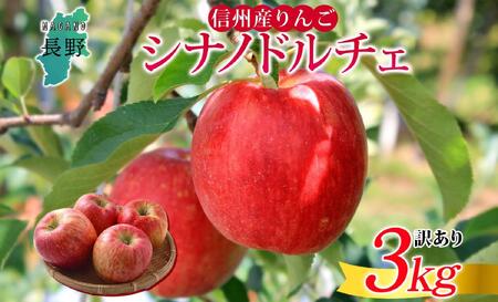 ＜26年９月中旬頃～発送 先行予約＞長野県産 りんご シナノドルチェ 訳あり 約3kg リンゴ 旬 フルーツ 訳アリ 林檎 果物 規格外 自家用 産地直送 農園 産直 お取り寄せ もぎたて 採れたて 送料無料 堀田農園 信州 大町市