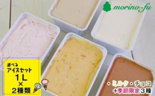5種類から選べるアイスセット（1L×2個）《もりのふうアイス》＜1.2-22＞アイス アイスクリーム デザート おやつ 宮崎県西都市