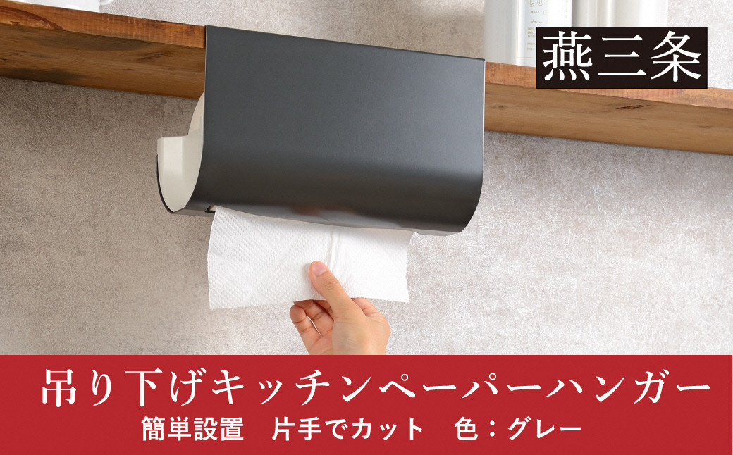 
            片手でカット 吊り下げキッチンペーパーハンガー グレー キッチンペーパーホルダー 10000円以下 1万円以下 【010S693】
          