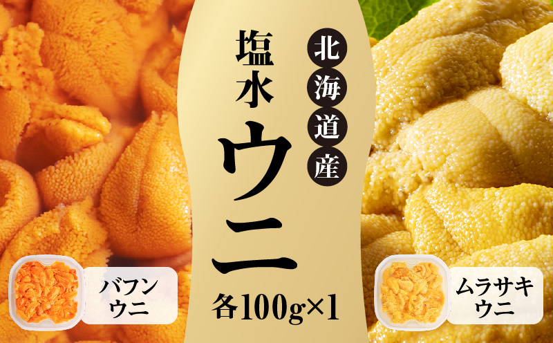 北海道産 世壱屋塩水ウニ（ムラサキウニ＆バフンウニ）各100g_Y038-0142