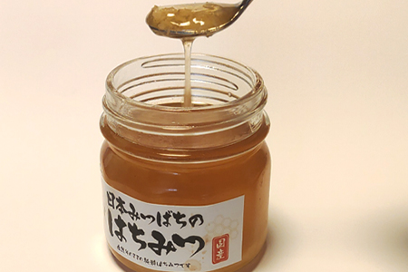 日本ミツバチの純粋はちみつ 240g 瓶 自然 蜜
