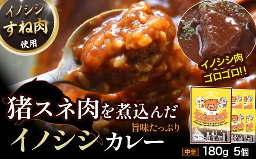 イノシシカレーセット（180g×5個） カレー レトルト イノシシ肉 猪 小分け