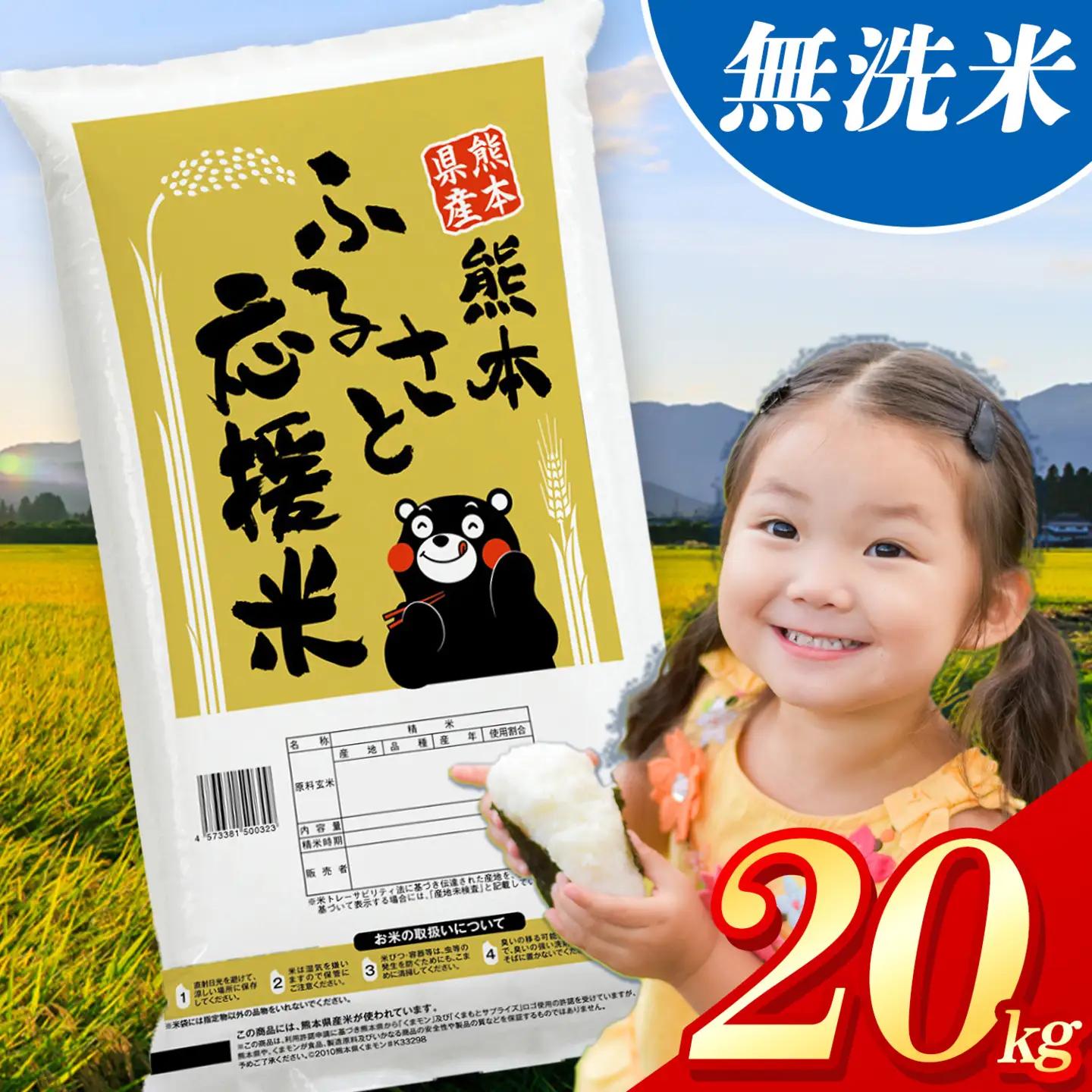 無洗米 ふるさと応援米 熊本県産 20kg 無洗米《3-7日以内に出荷予定(土日祝除く)》