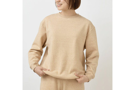 nayuta オーガニックコットン 裏起毛あったか スウェットシャツ ブラウン【M】ユニセックス 秋田県 大仙市