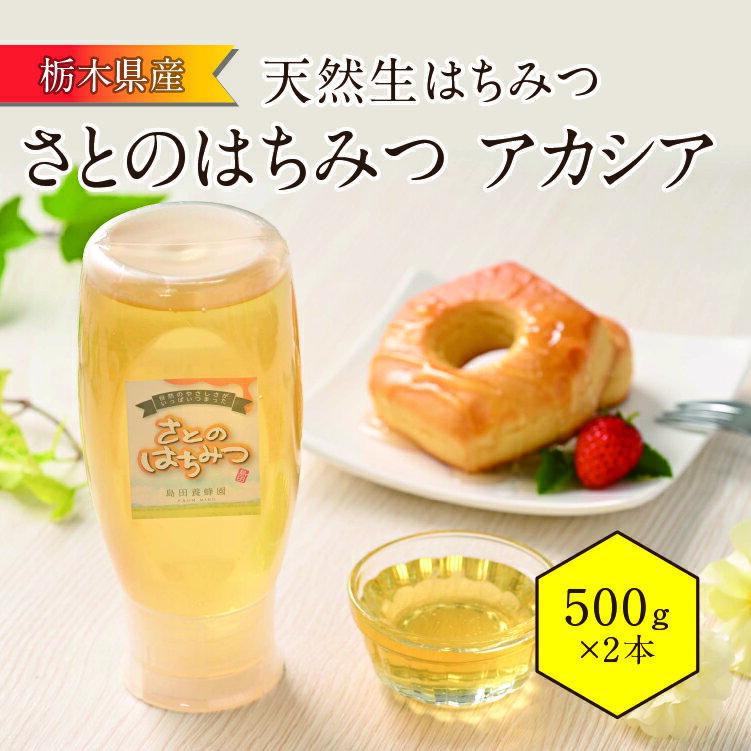 【ふるさと納税】さとのはちみつ アカシア (500g 2本セット) 地元産 天然生はちみつ 国産 蜂蜜 ギフト 栃木県壬生町