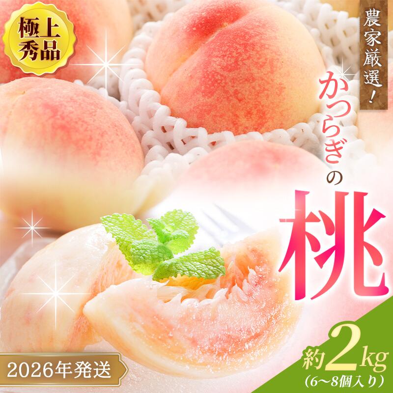 【ふるさと納税】桃 極上秀品 約2kg 6～8個入【先行予約】【2026年7月末頃～2026年8月末頃に順次発送予定】（お届け日指定不可） こだわり農家厳選【KG2】 | もも フルーツ 果物 くだもの 食品 人気 おすすめ 送料無料