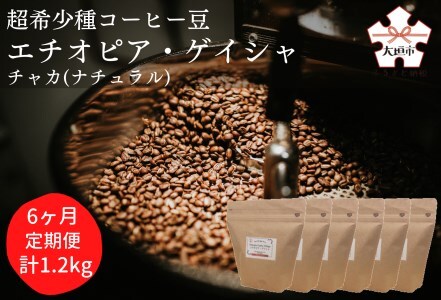 【定期便6か月】超希少種コーヒー 粉『エチオピア　ゲイシャ』ゲシャビレッジ農園