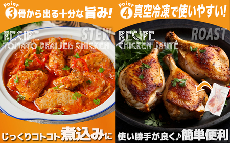 宮崎県産若鶏骨付きもも10本_12-M602_(都城市) 宮崎県産若鶏 骨付きもも 10本 1本250g以上 真空パック 若鶏 唐揚げ  チキンステーキ