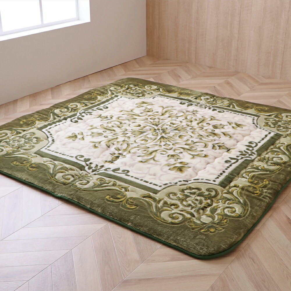 【ふるさと納税】＜選べるカラー・サイズ＞厚さ40mmであったかい ふっくら敷 シャルマン 1枚 GN（グリーン） / BR（ブラウン） カーペット ラグ ボリュームラグ ウレタン カービング加工 滑り止め すべり止め 丸洗い可能 インテリア 家具 日本製 福岡県 柳川市 送料無料