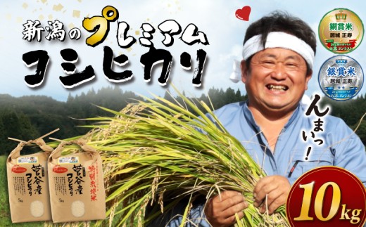 【新米予約】 プレミアム コシヒカリ 10kg（5kg×2袋） 令和8年産 特別栽培米 こしひかり プレミアムコシヒカリ  精米 白米 ご飯 おにぎり 弁当 新潟県産 新発田産 菅谷産 新潟 米 お米 こめ 居城農園 菅谷 新潟県 米 新潟県 新発田市 D79_202610_01