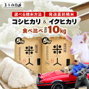 【ふるさと納税】【令和6年産・新米】コシヒカリ ＆ イクヒカリ 食べくらべ 計10kg （5kg × 2袋）セット【分づき具合をお選びください】 [m25-b002]