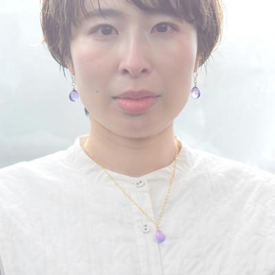 ふるさと納税 長沼町 【Soukore】ガラスアクセサリー・ラベンダー&トワイライト・ピアス(シルバー) |  | 03