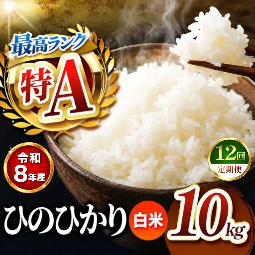 【 定期便 12回 】R8年産 熊本県産 白米 ひのひかり 10kg