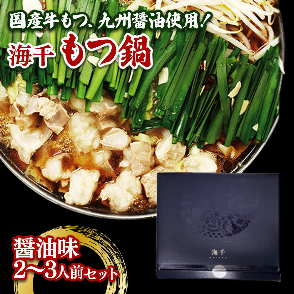 【ふるさと納税】【海千】もつ鍋（醤油味）2-3人前セット | セット 食品 加工食品 もつ鍋　人気 おすすめ 送料無料