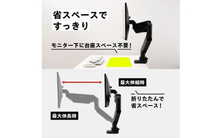 モニターアーム シングル 耐荷重18kg ホワイト/白 PS2SW【 神奈川県 小田原市 】