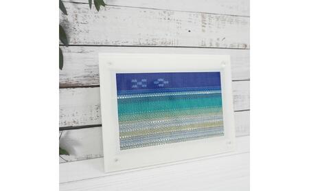 八重山みんさー織 アクリルフレーム 「渚」 | 伝統工芸品 織物 みんさー 送料無料 沖縄県石垣市