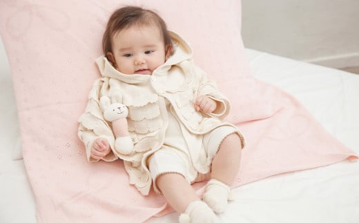 【ナチュラル】 シェルマント CO-Ｗ10 【7営業日程度で発送】|ベビー服 ベビー 赤ちゃん ケープ 羽織り マント オーガニックコットン 綿 日本製