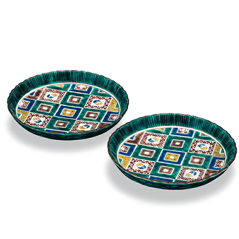 【ふるさと納税】ペア5.5皿　石畳の図 民芸品 工芸品 雑貨 食器 丸皿 お皿 プレート キッチン雑貨 キッチン用品