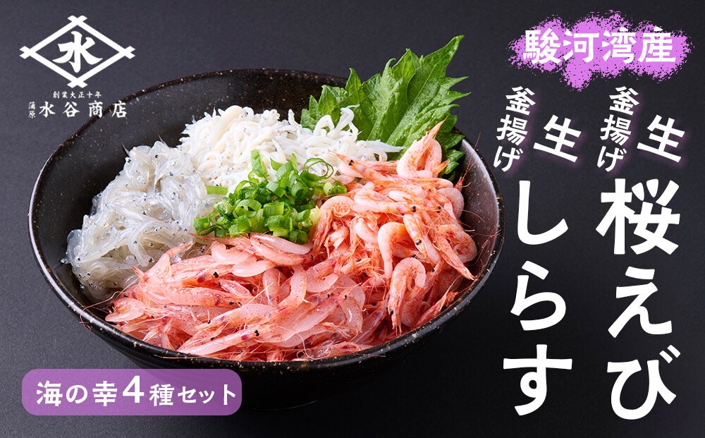 
                  駿河湾産　生桜えび85g、釜揚げ桜えび75g、生しらす100g、釜揚げしらす160g 4種詰合せ◇
                