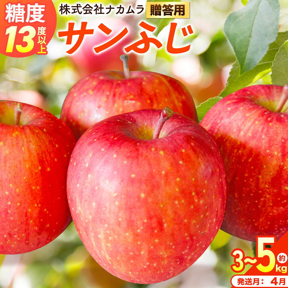 【ふるさと納税】りんご【27年4月クール便発送】サンふじ【贈答用】選べる約 3kg／5kg【CA貯蔵】糖度13度以上 先行受付 青森県産 林檎 リンゴ 果物 くだもの フルーツ 青森県 弘前市 [先行予約 クール便 産地直送 ギフト 贈り物 アップル]