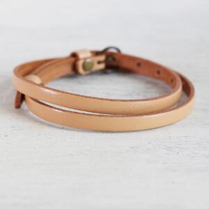 【イタリアンレース 2重巻きブレスレット】スリムでクールなレザーアクセサリー レザーカラー：ヌメ WL004 ヌメ ブレスレット