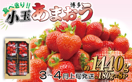 JAむなかた直送！食べきりサイズ「博多あまおう」約180g×8パック 2J11