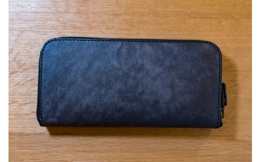 ラウンドファスナー長財布（ブルー）