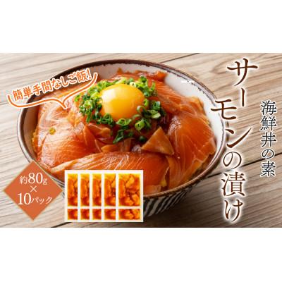 ふるさと納税 香美市 高知の海鮮丼の素「サーモンの漬け」約80g×10パック