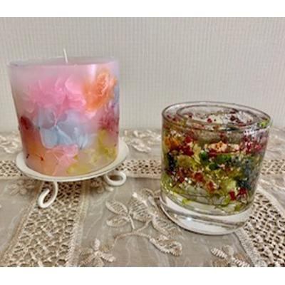 ふるさと納税 嘉手納町 お任せ花アートキャンドル2点セット |  | 01