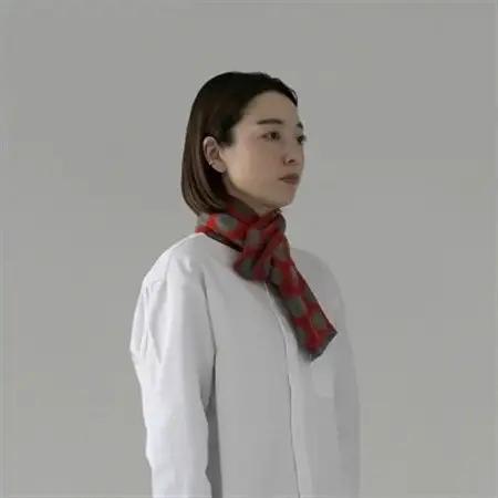 【 OTA KNIT 】ちくちくしないマフラー dot(レッド×グレー)_装飾品・工芸品 マフラー・手袋 服飾小物 _【1533436】