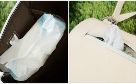 No.241-07 上質な日本製おむつポーチ「occhi」（ライトブルー）