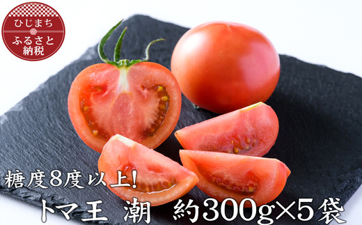 
＜糖度8度以上＞あま～いトマト「トマ王 潮」(約300g×5袋)【1087105】
