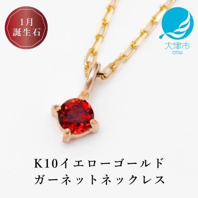ふるさと納税 大津市 【10金 1月誕生石 ガーネットネックレス】大人シンプル 華奢見えチェーン 天然石 一粒ペンダント