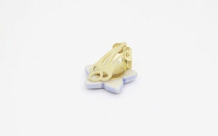 【美濃焼】 ききょう イヤリング 紺色 瑞浪市 / TILEmade タイル アクセサリー ハンドメイド [AZCD011]