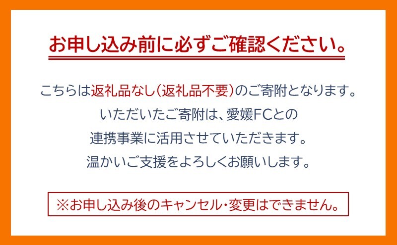 えひめまるごと活性化プロジェクト～プロスポーツと連携したまちづくり～【返礼品なし】愛媛FCへ連携事業 10,000円