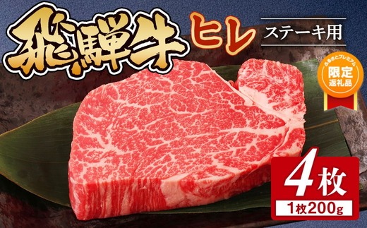 【ふるプレ限定品】飛騨牛 ヒレ 200g ×4枚｜牛肉 和牛 国産 瑞穂市 岐阜県 ※離島への配送不可