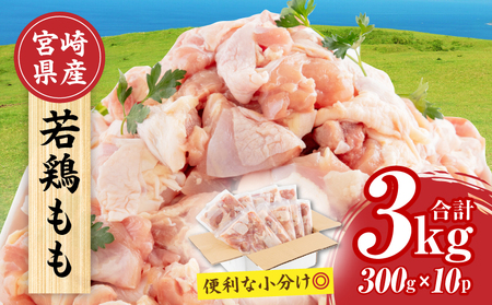 【2025年4月発送】宮崎県産 若鶏もも肉 300g×10P 計3kg 鶏肉 若鶏 もも