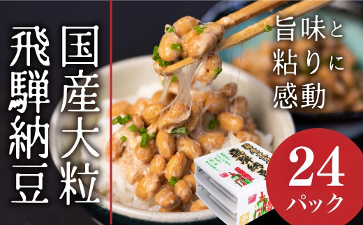 飛騨納豆 国産大豆の大粒 納豆　3パック×8　合計24パック